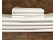54" x 80" x 15" Lotus T-250 Fitted Sheets, Tone on Tone Stripe, Full Size