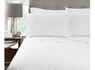 54" x 80" x 9" T-200 Millennium Full XL White 60/40 Percale Fitted Sheets
