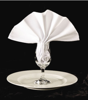 120" Round Permalux® 50/50 White Momie Center Seam Tablecloths