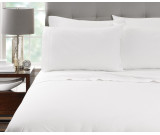 78" x 80" x 12" T-200 Millennium King White 60/40 Percale Fitted Sheets