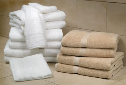 27" x 54" Natural Linen 16 lb. Magnificence™ Hotel Bath Towel
