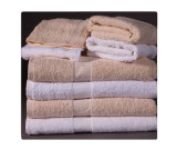 24" x 50" 10.5 lbs. CAM Border Hotel Bath Towels, White