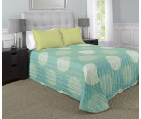 120" x 118" Martex Rx Bedspread, King Size, Circle & Stripes Aqua