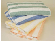 30" x 60" Fibertone™ Cabana Stripe Pool Towels, 13 lb, Lime