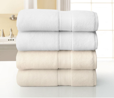 30" x 56" 18 lbs. Grand Patrician Suites Hotel Bath Towel, Ecru