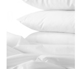 78" x 80" x 15" Riegel T-300 Plain Matt Weave Hotel Sheets, King Fitted, White
